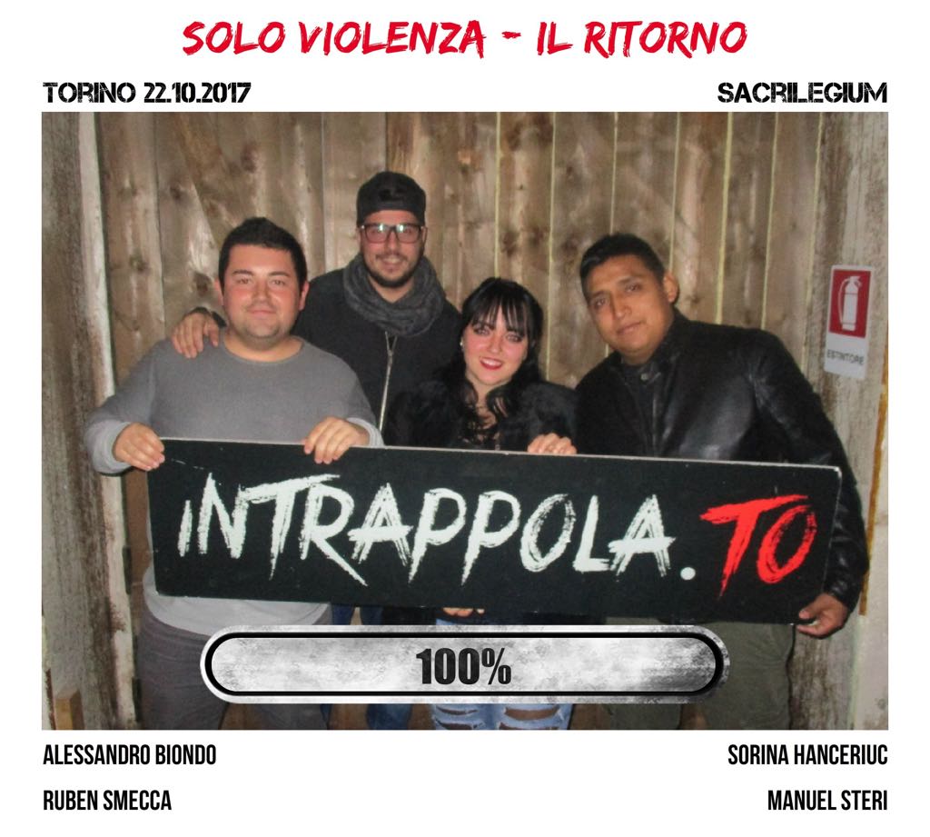 Il gruppo solo violenza - il ritorno è fuggito dalla nostra escape room Sacrilegium