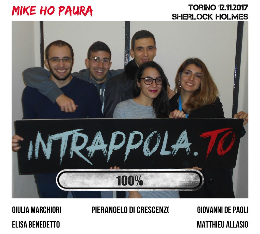Il gruppo Mike Ho Paura è fuggito dalla nostra escape room Sherlock Holmes
