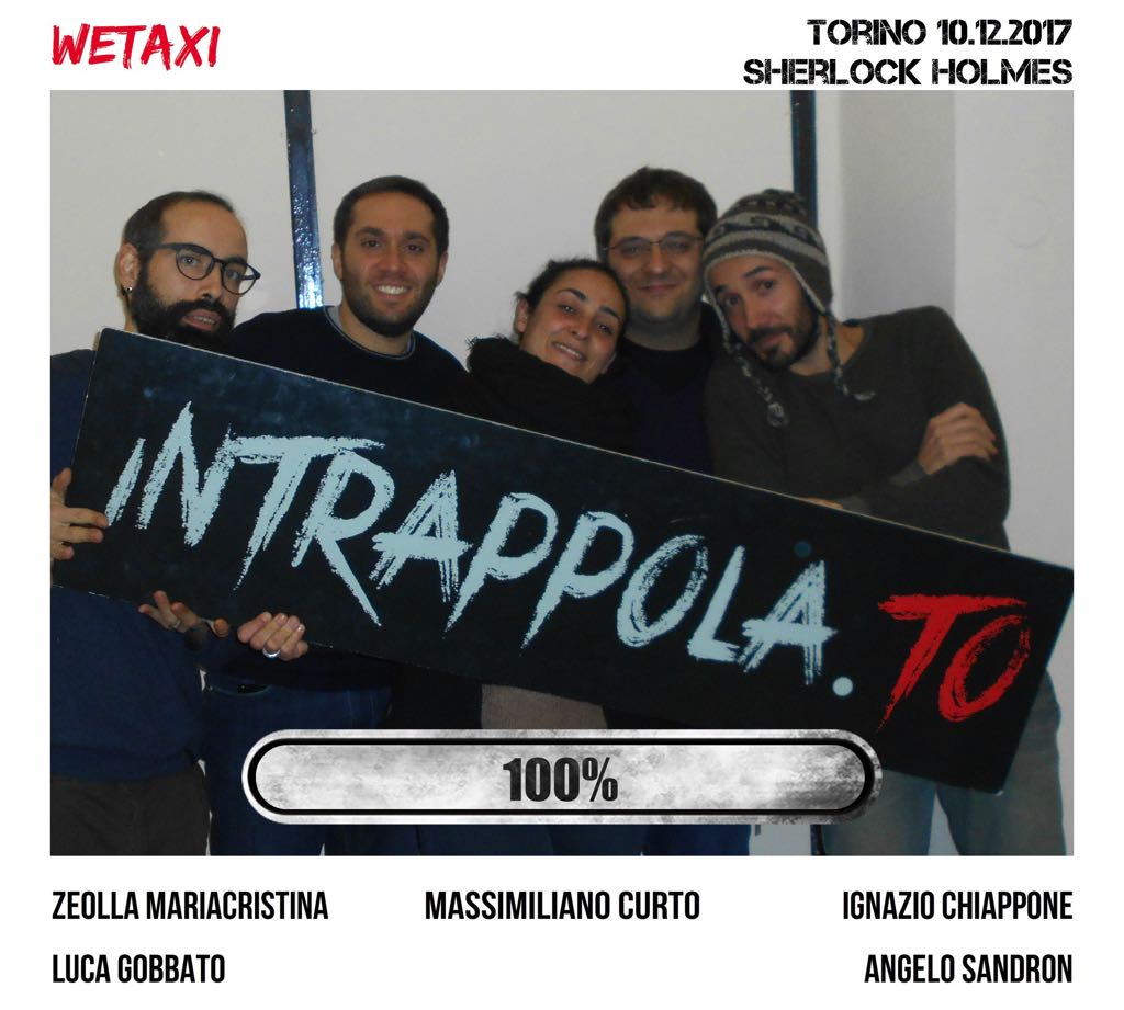 Il gruppo Wetaxi è fuggito dalla nostra escape room Sherlock Holmes