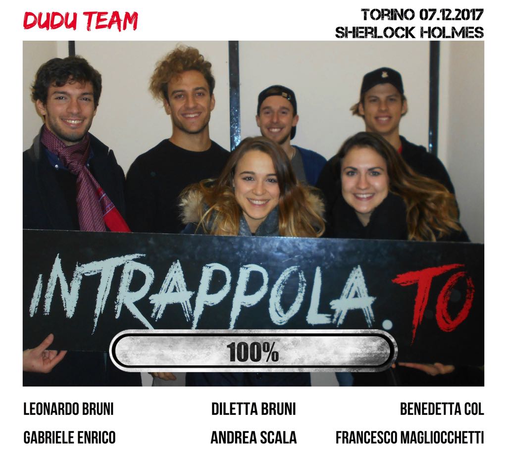 Il gruppo dudu team è fuggito dalla nostra escape room Sherlock Holmes