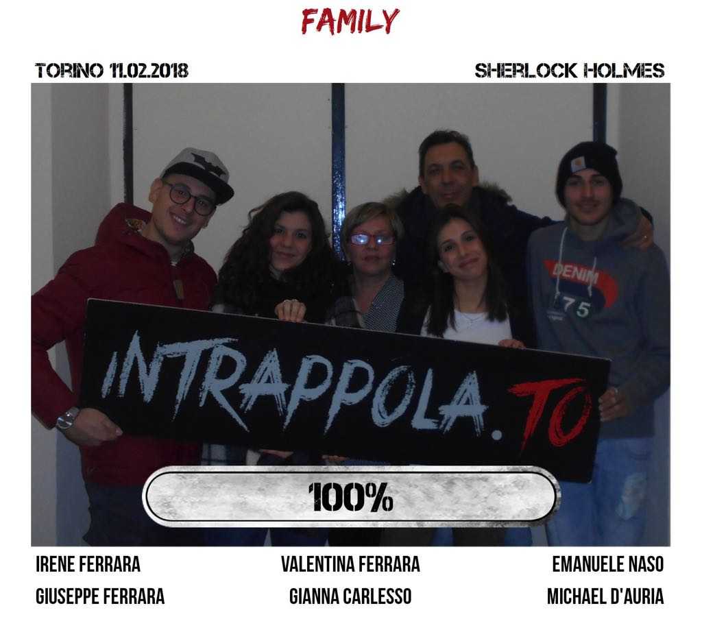 Il gruppo family è fuggito dalla nostra escape room Sherlock Holmes