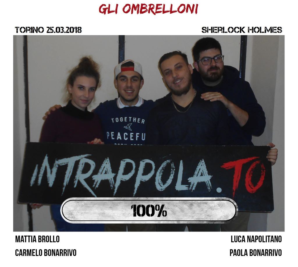 Il gruppo gli ombrelloni è fuggito dalla nostra escape room Sherlock Holmes
