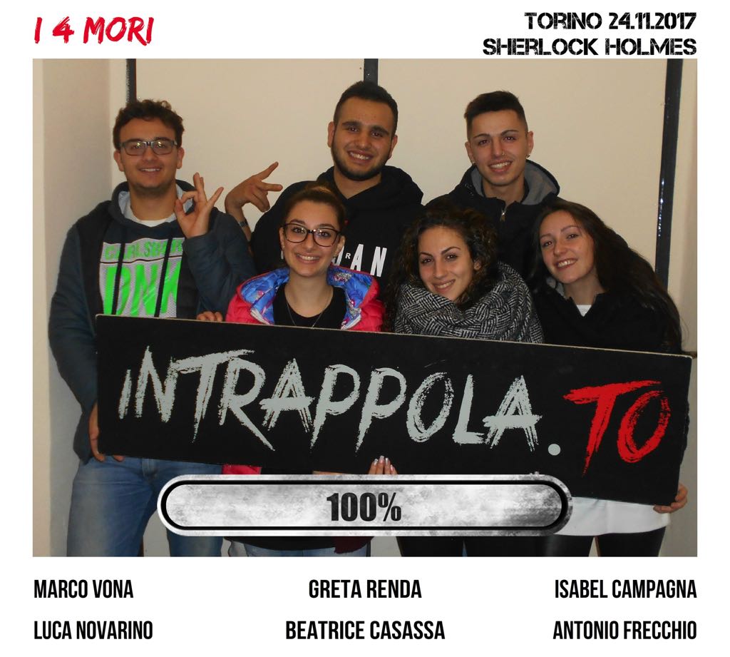 Il gruppo i 4 mori è fuggito dalla nostra escape room Sherlock Holmes
