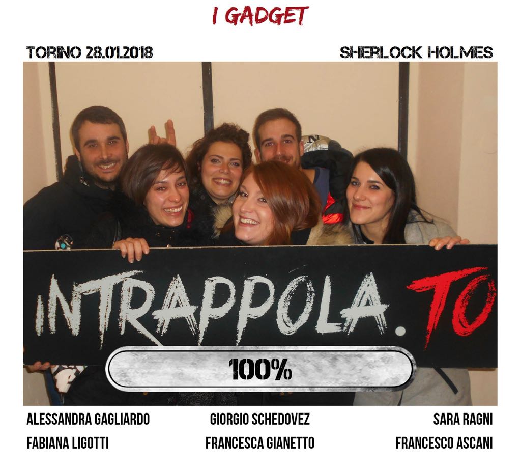 Il gruppo i gadget è fuggito dalla nostra escape room Sherlock Holmes