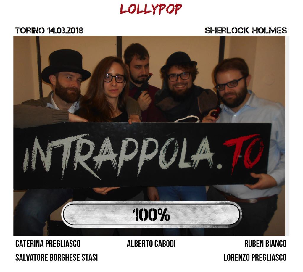 Il gruppo lollypop è fuggito dalla nostra escape room Sherlock Holmes