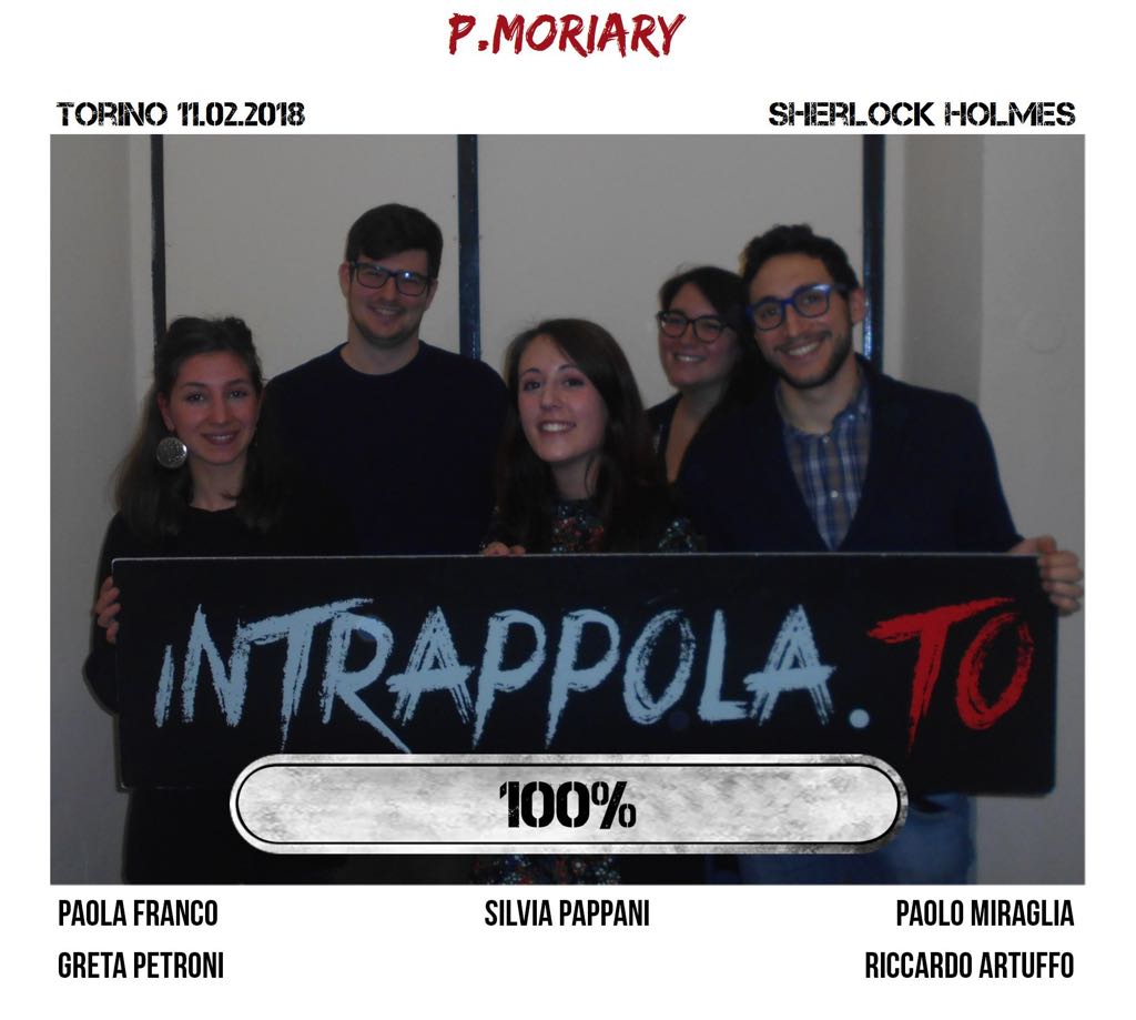 Il gruppo p.moriary è fuggito dalla nostra escape room Sherlock Holmes