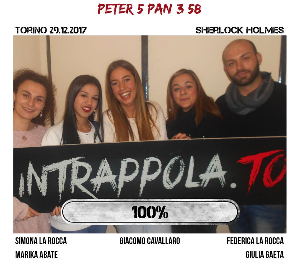 Il gruppo peter 5 pan 3 58 è fuggito dalla nostra escape room Sherlock Holmes