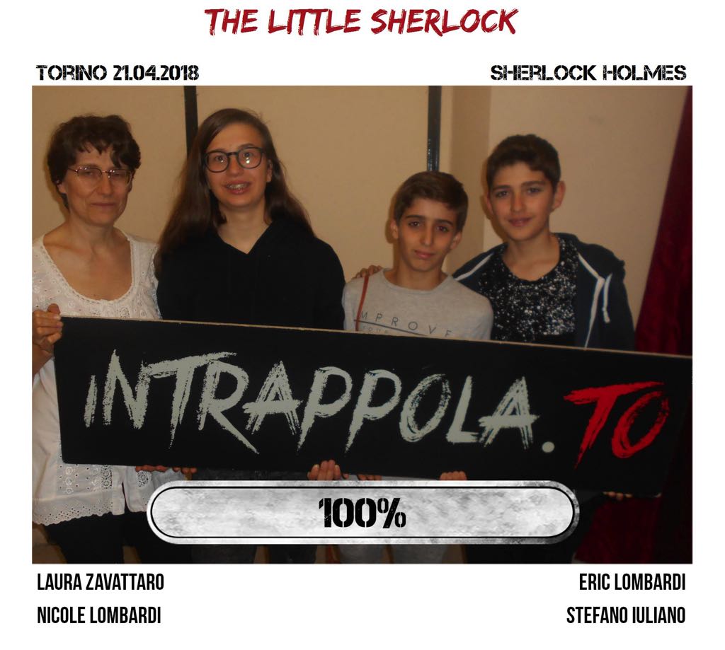 Il gruppo the little sherlock è fuggito dalla nostra escape room Sherlock Holmes