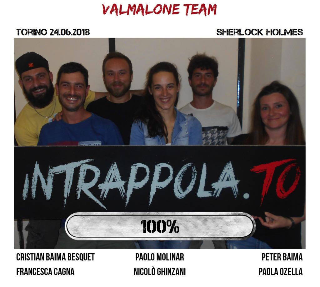 Il gruppo valmalone team è fuggito dalla nostra escape room Sherlock Holmes