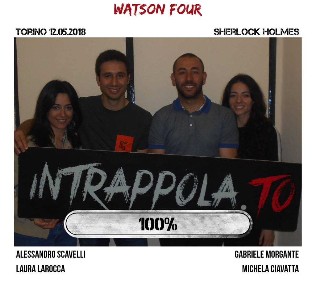 Il gruppo watson four è fuggito dalla nostra escape room Sherlock Holmes