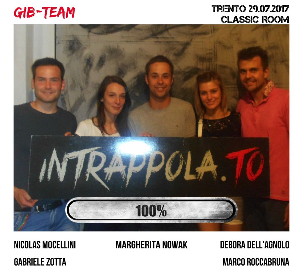 Il gruppo Gib-team è fuggito dalla nostra escape room Classic Room