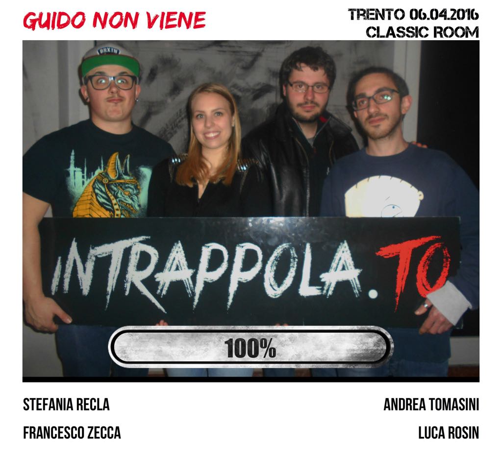 Il gruppo Guido non viene è fuggito dalla nostra escape room Classic Room