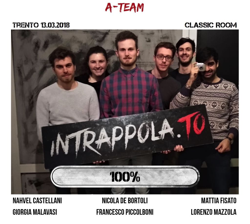 Il gruppo a-team è fuggito dalla nostra escape room Classic Room