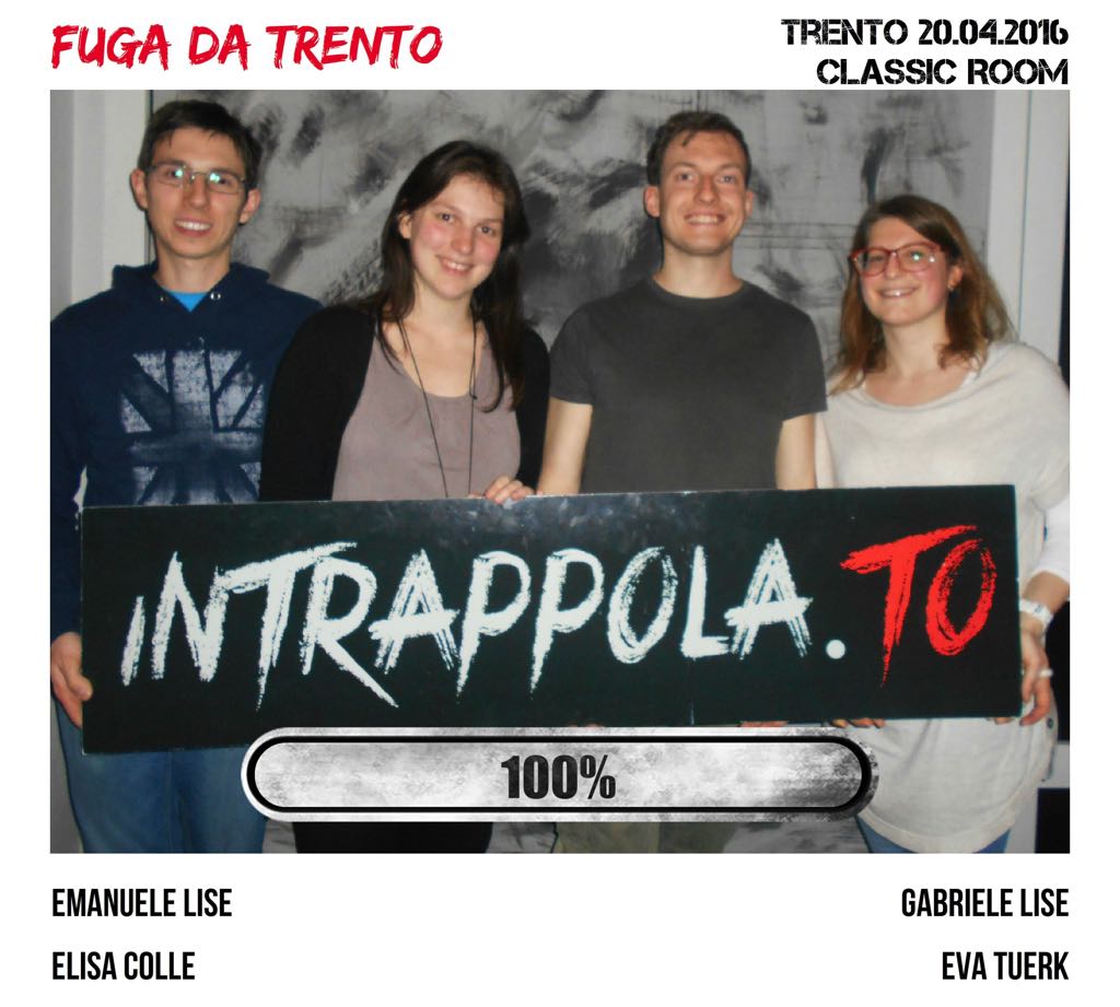 Il gruppo  è fuggito dalla nostra escape room Classic Room