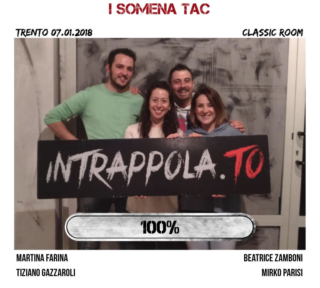 Il gruppo i somena tac è fuggito dalla nostra escape room Classic Room