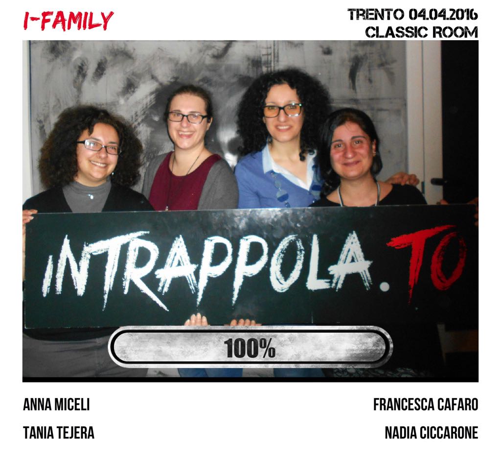 Il gruppo i-Family è fuggito dalla nostra escape room Classic Room