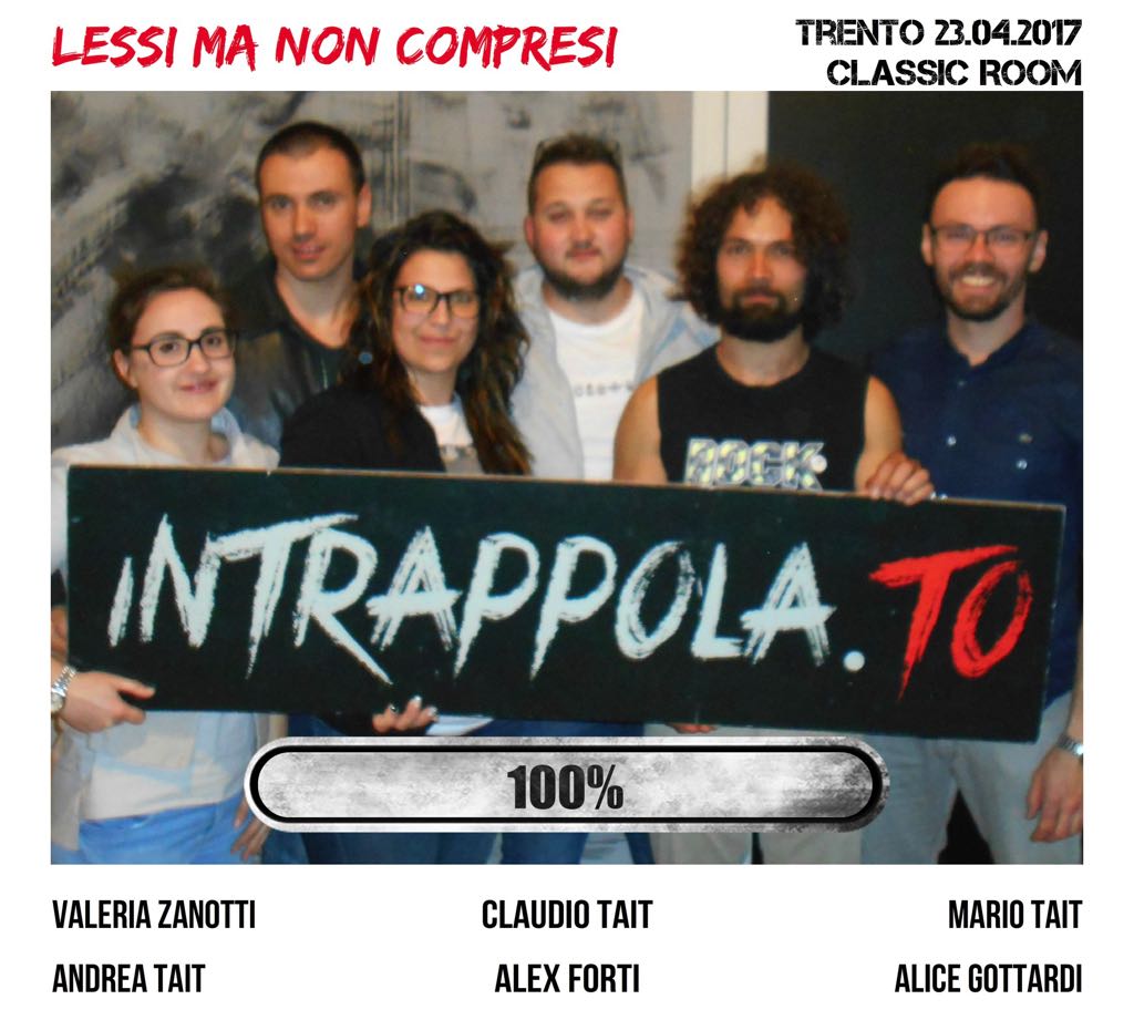 Il gruppo lessi ma non compresi è fuggito dalla nostra escape room Classic Room