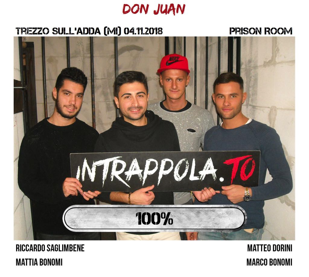 Il gruppo Don Juan è fuggito dalla nostra escape room Prison Room