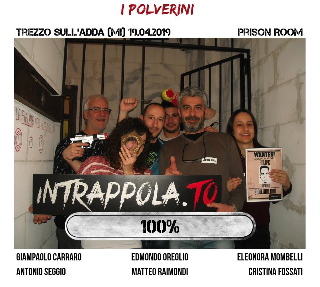 Il gruppo I polverini  è fuggito dalla nostra escape room Prison Room