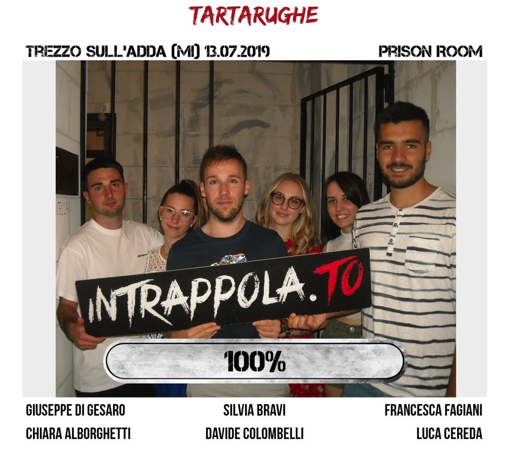 Il gruppo TARTARUGHE è fuggito dalla nostra escape room Prison Room