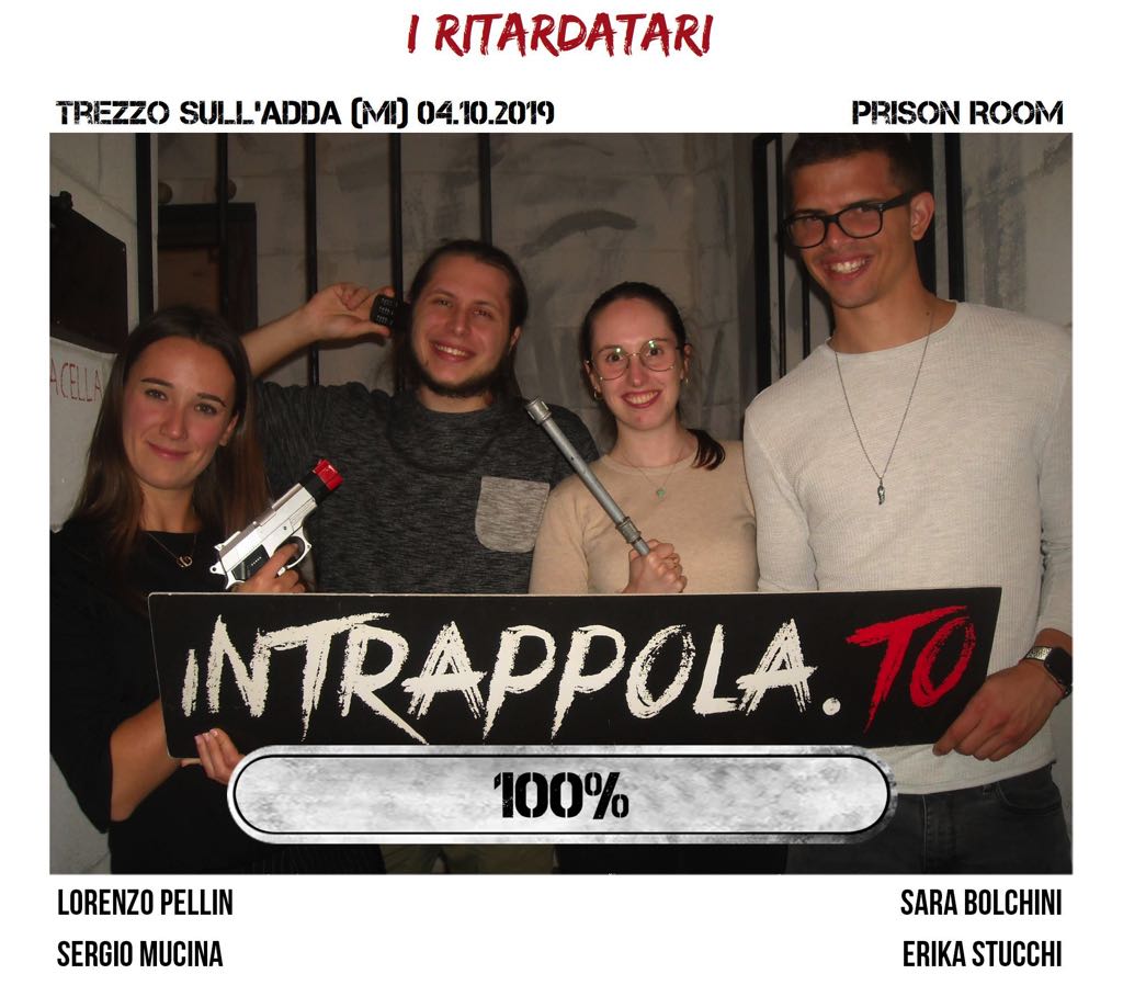 Il gruppo i ritardatari è fuggito dalla nostra escape room Prison Room