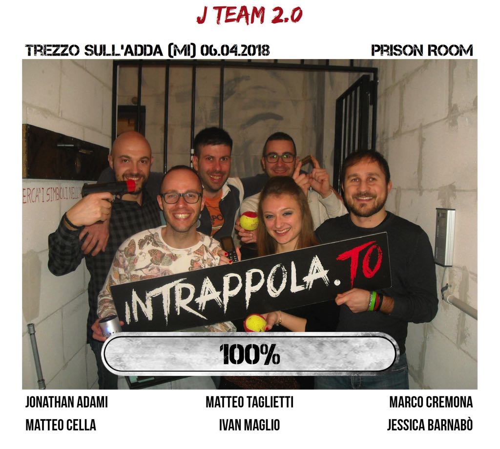 Il gruppo j team 2.0 è fuggito dalla nostra escape room Prison Room