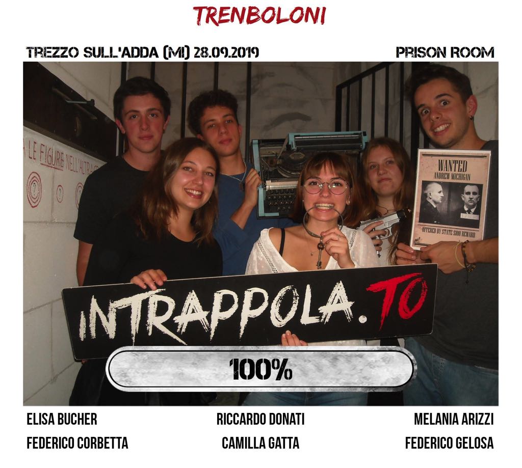 Il gruppo trenboloni è fuggito dalla nostra escape room Prison Room