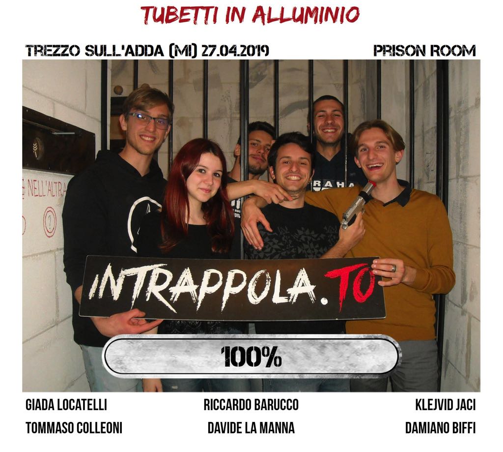 Il gruppo tubetti in alluminio è fuggito dalla nostra escape room Prison Room
