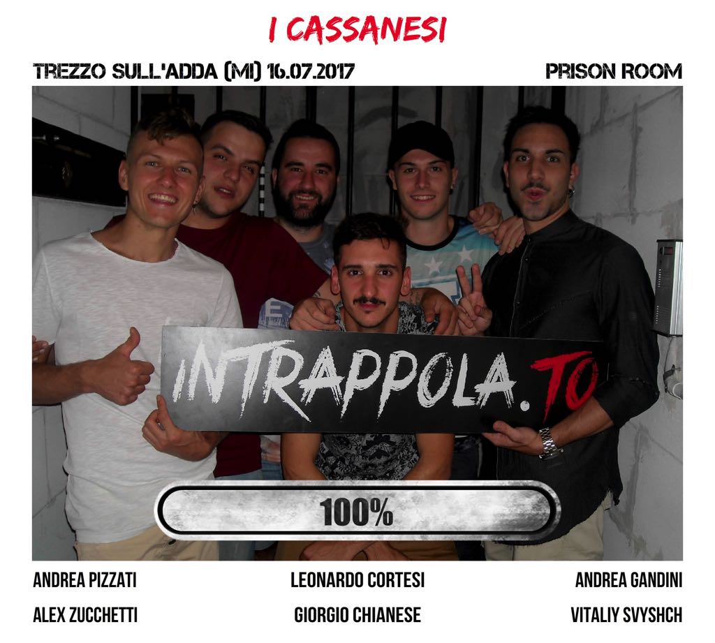 Il gruppo I Cassanesi è fuggito dalla nostra escape room Prison Room
