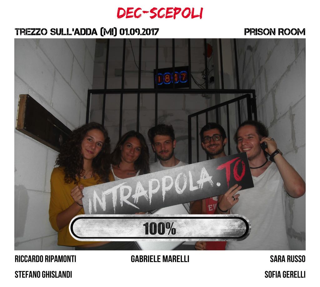Il gruppo dec-scepoli è fuggito dalla nostra escape room Prison Room