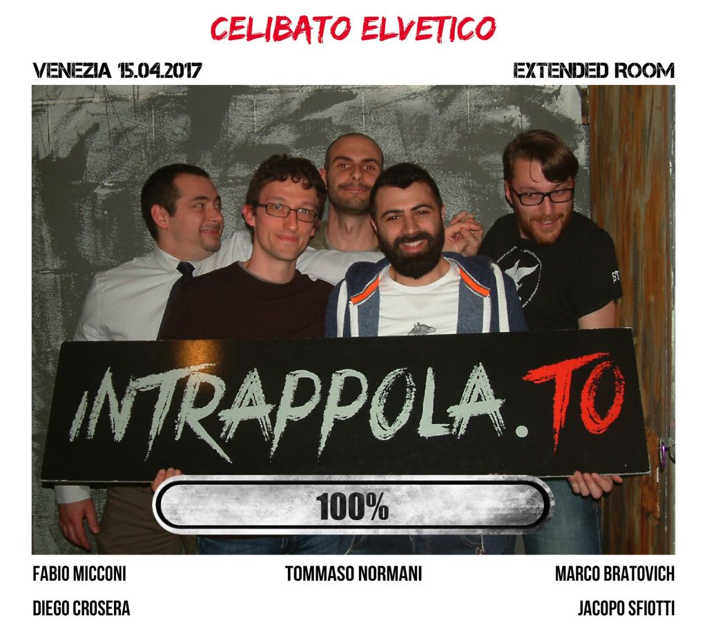 Il gruppo Celibato Elvetico è fuggito dalla nostra escape room Extended Room