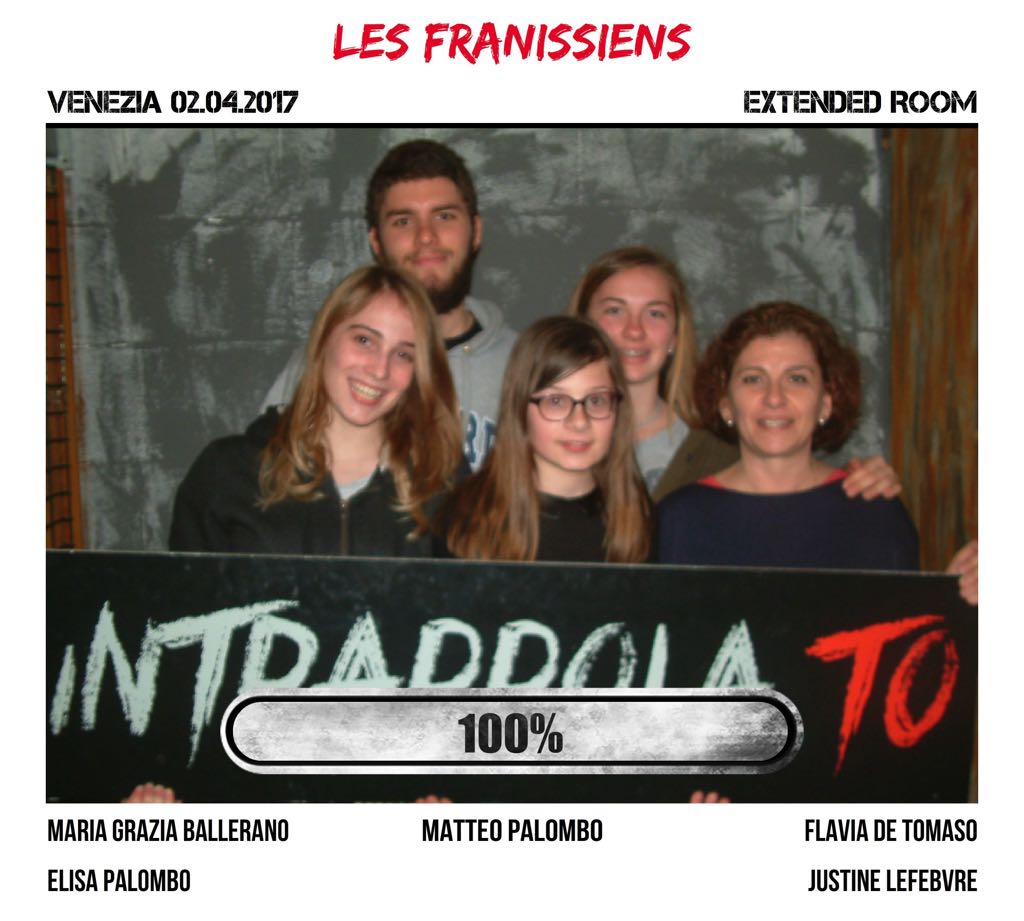 Il gruppo Les Franissiens è fuggito dalla nostra escape room Extended Room