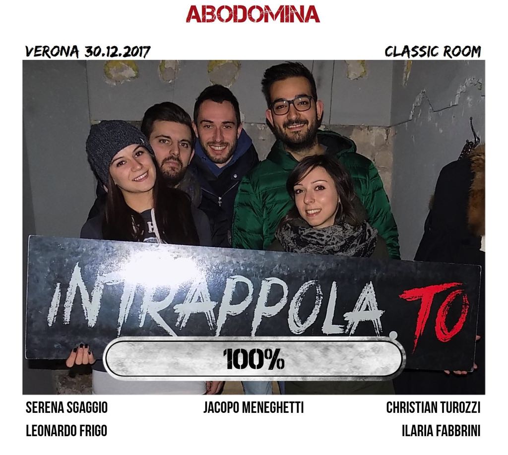 Il gruppo ABODOMINA è fuggito dalla nostra escape room Classic Room