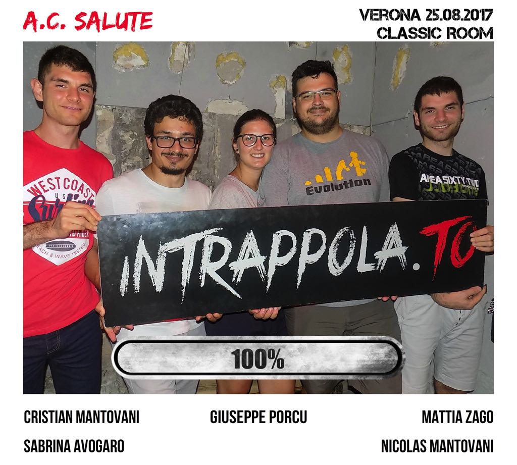 Il gruppo A.C. Salute è fuggito dalla nostra escape room Classic Room