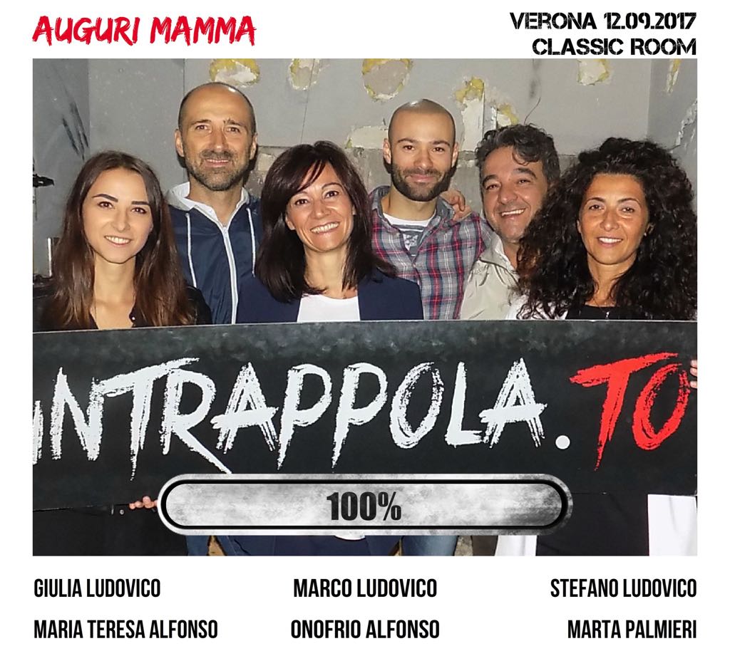 Il gruppo Auguri mamma è fuggito dalla nostra escape room Classic Room