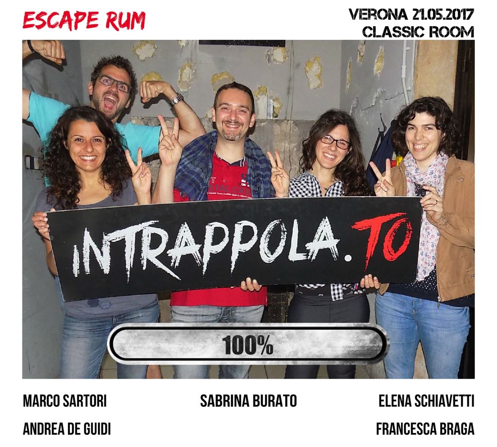 Il gruppo Escape Rum è fuggito dalla nostra escape room Classic Room