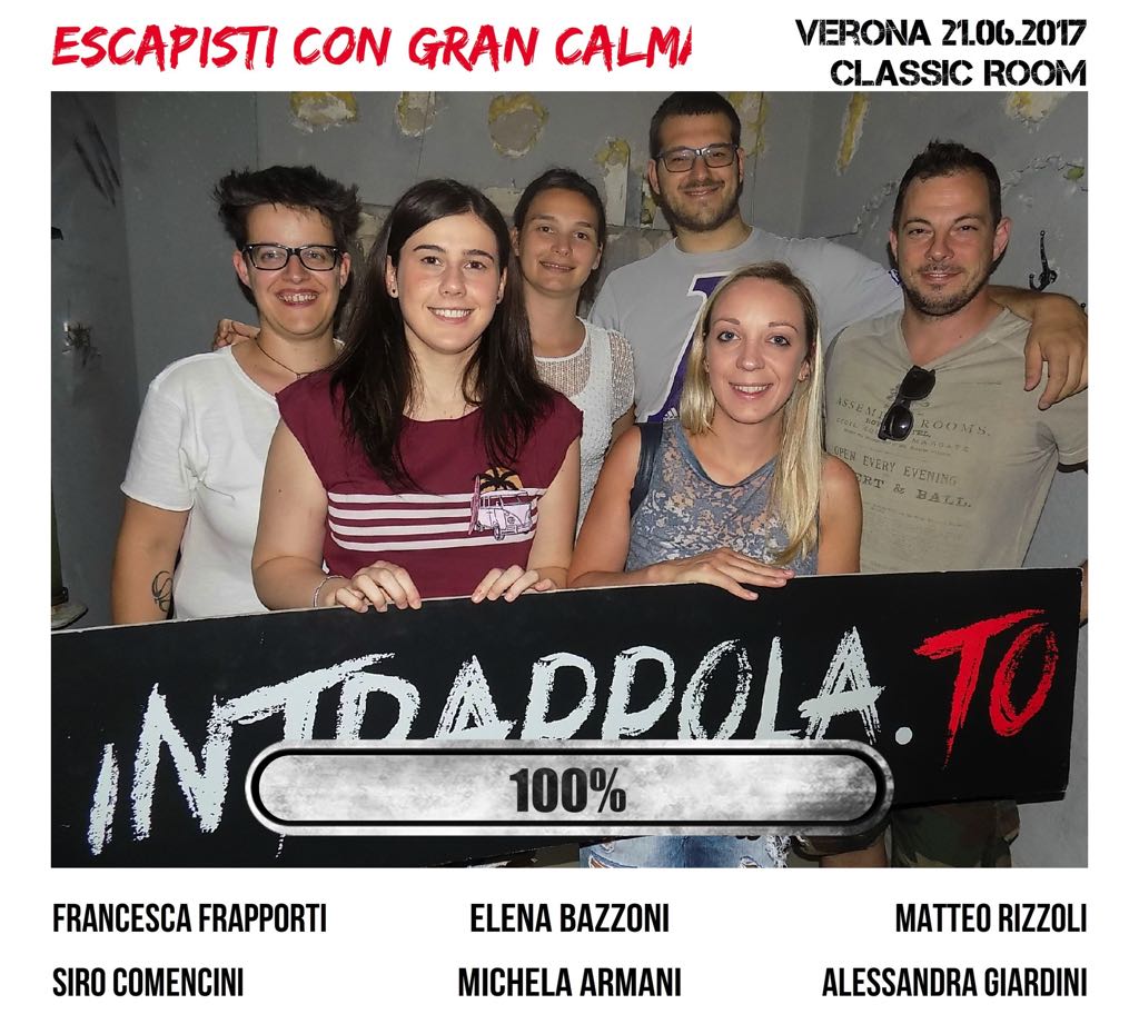 Il gruppo Escapisti con gran calma è fuggito dalla nostra escape room Classic Room