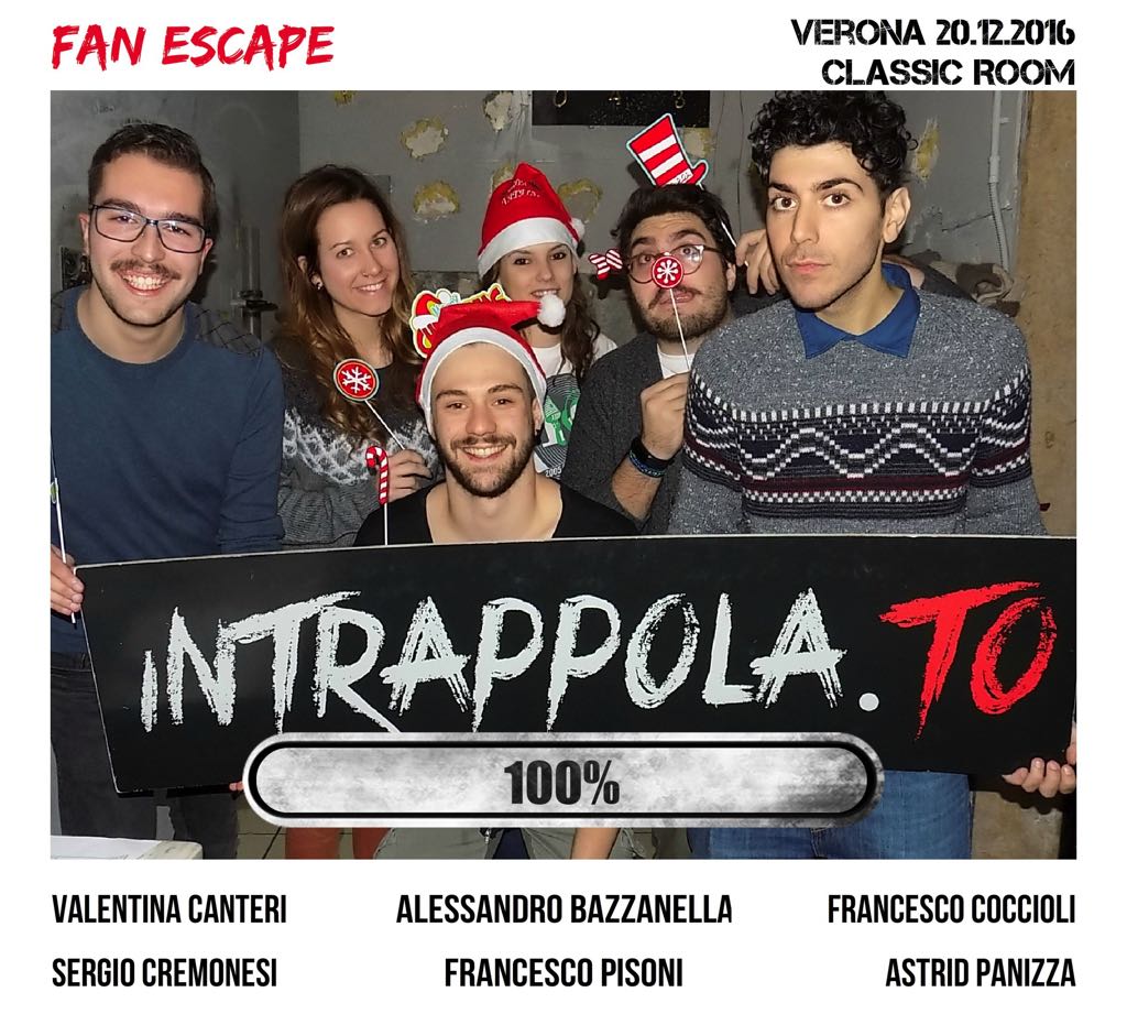 Il gruppo FAN Escape è fuggito dalla nostra escape room Classic Room