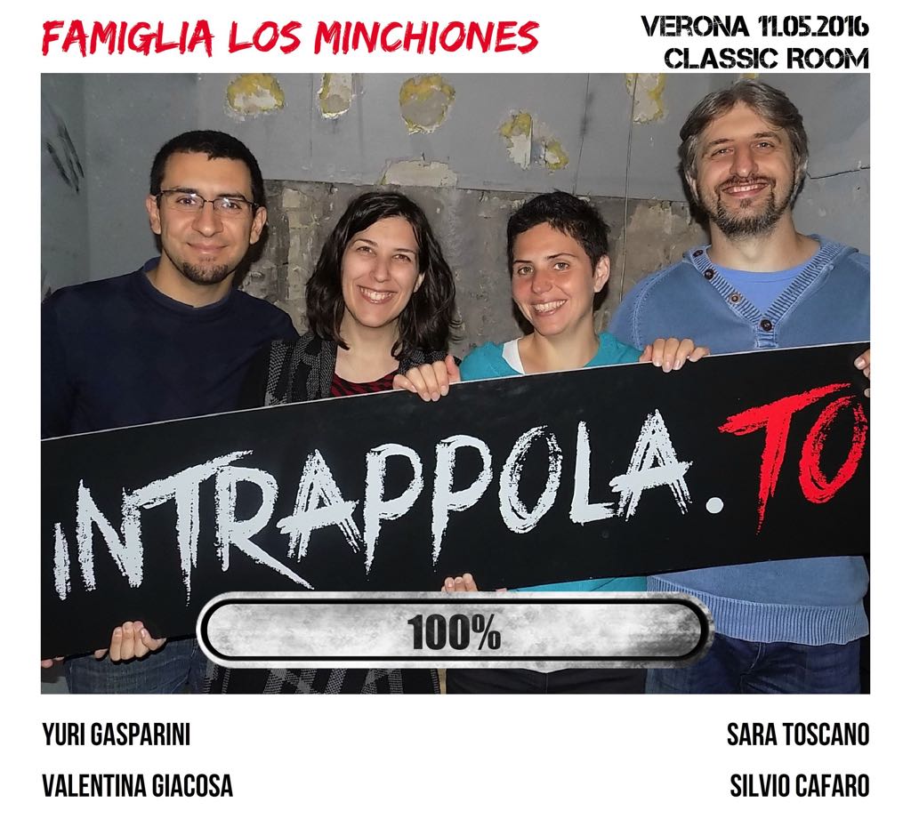 Il gruppo Famiglia Los Minchiones è fuggito dalla nostra escape room Classic Room
