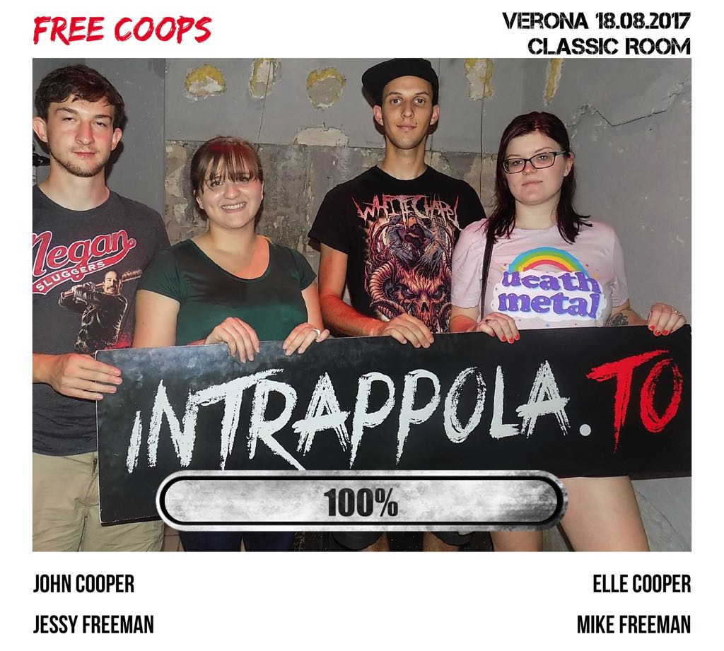 Il gruppo Free Coops è fuggito dalla nostra escape room Classic Room