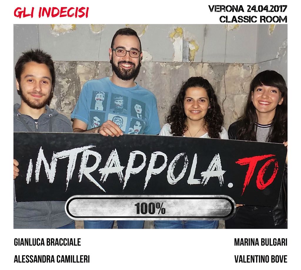Il gruppo Gli Indecisi è fuggito dalla nostra escape room Classic Room