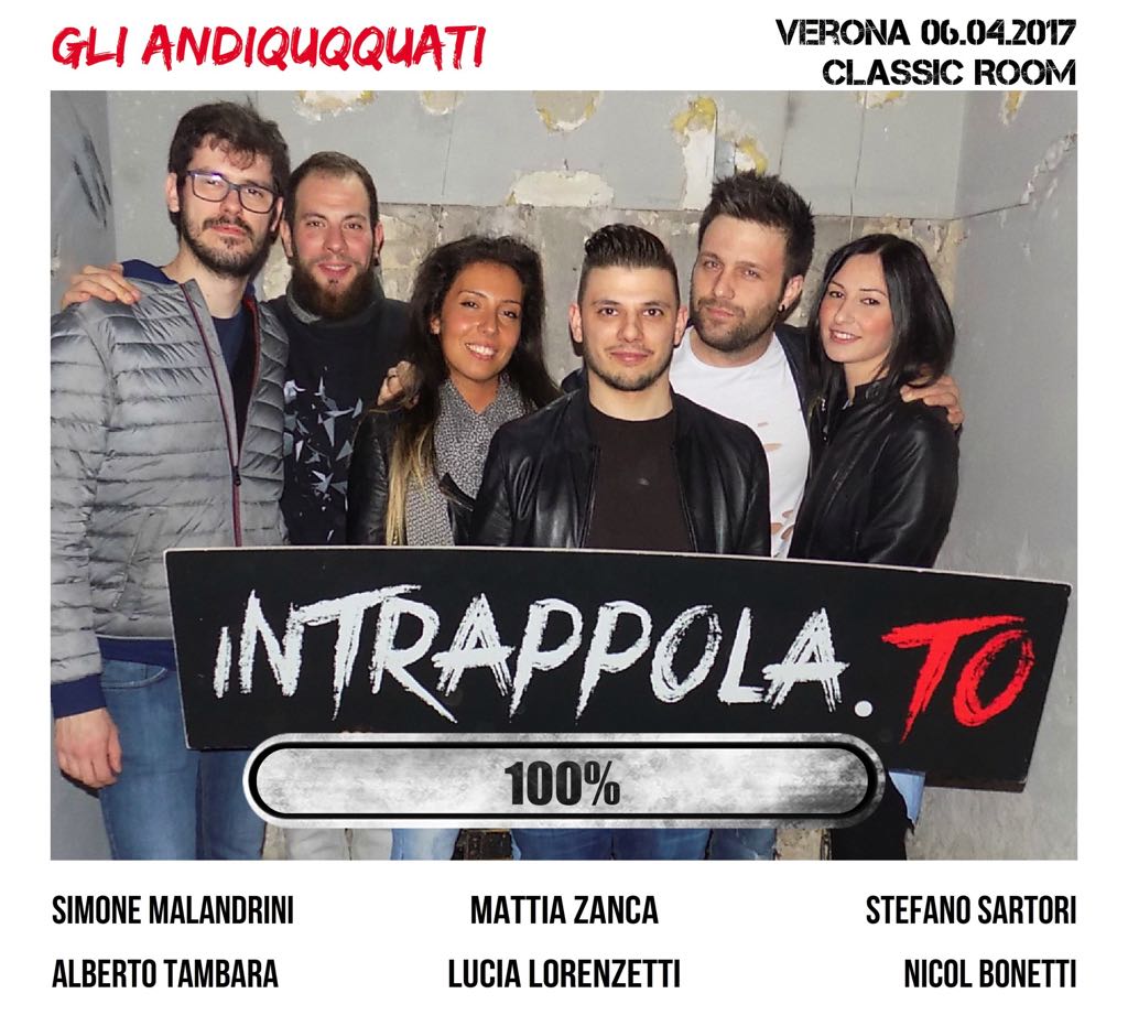 Il gruppo Gli andiquqquati è fuggito dalla nostra escape room Classic Room