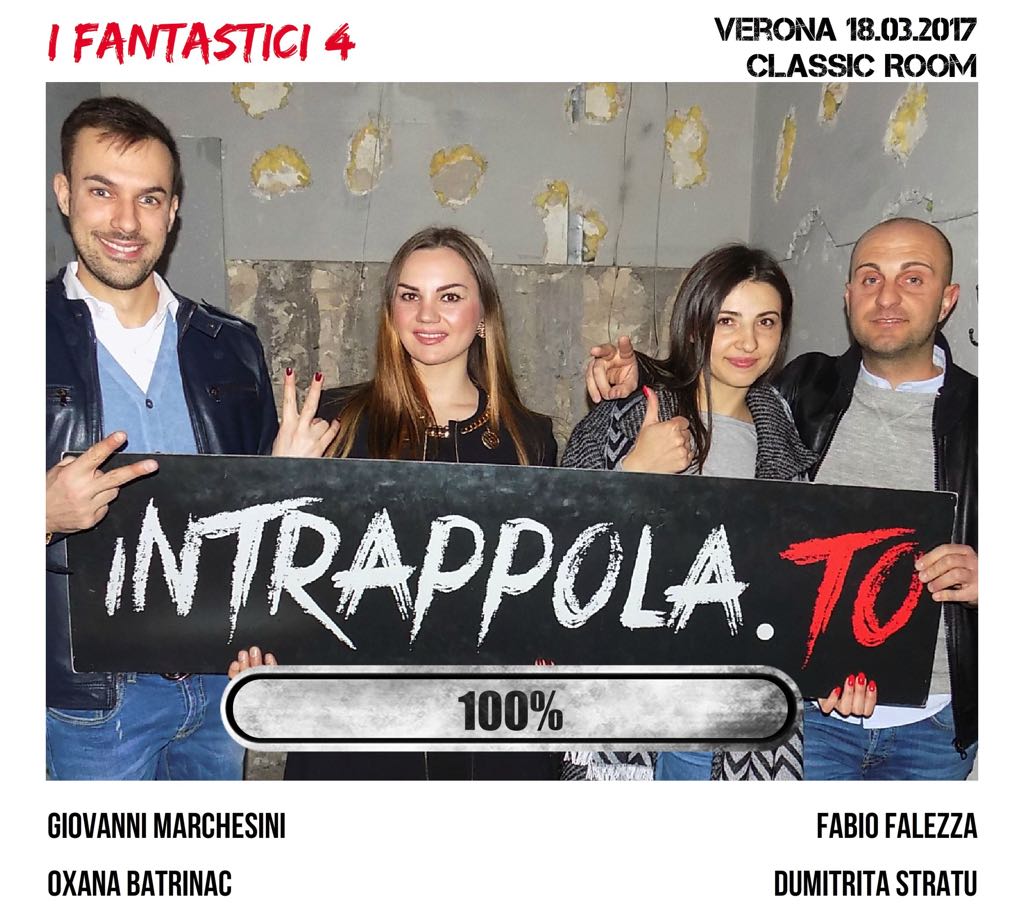 Il gruppo I Fantastici 4 è fuggito dalla nostra escape room Classic Room