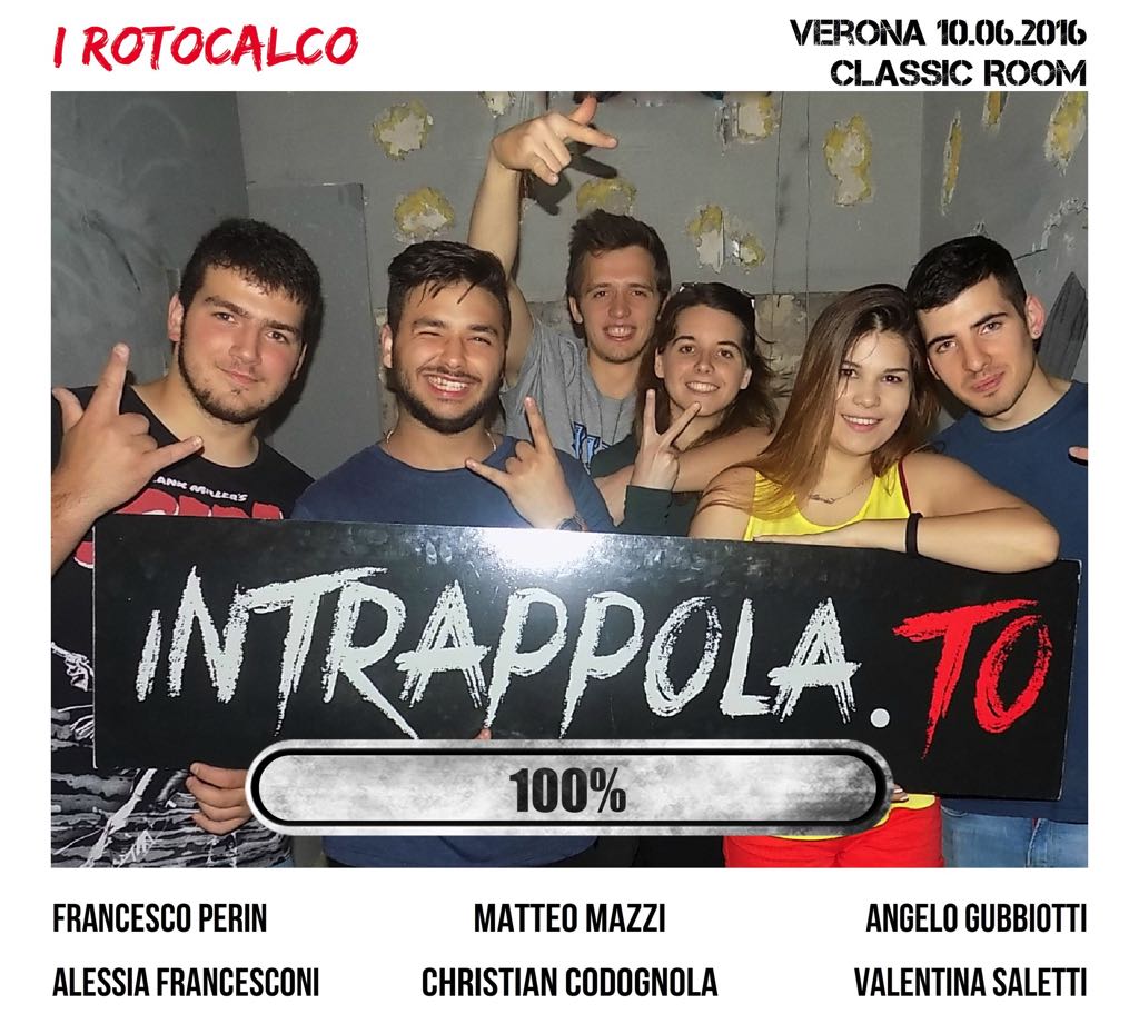 Il gruppo I Rotocalco è fuggito dalla nostra escape room Classic Room