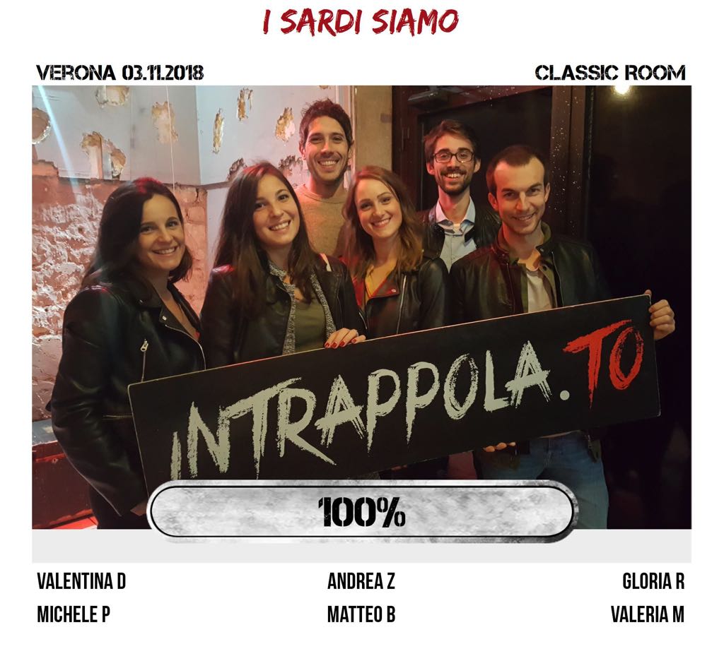 Il gruppo I SARDI SIAMO è fuggito dalla nostra escape room Classic Room