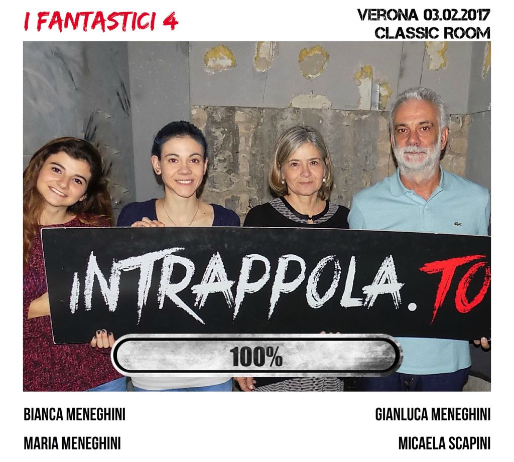Il gruppo I fantastici 4 è fuggito dalla nostra escape room Classic Room