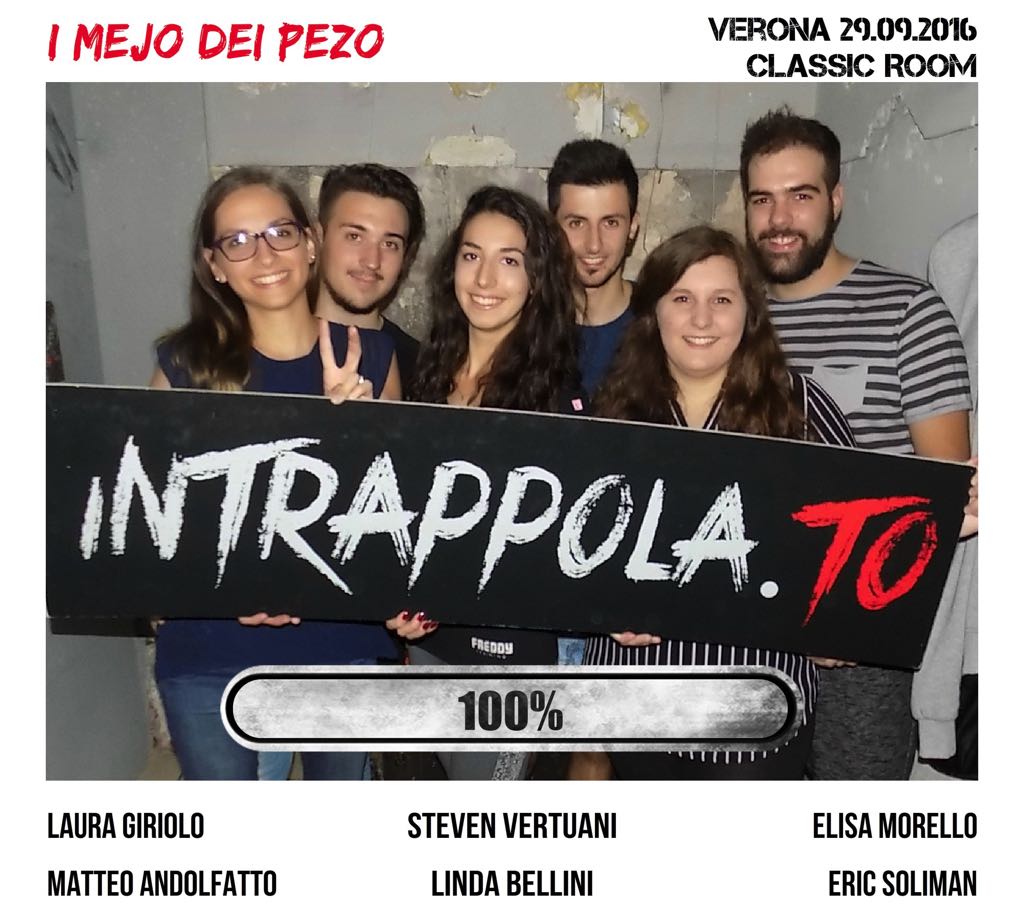 Il gruppo I mejo dei pezo è fuggito dalla nostra escape room Classic Room