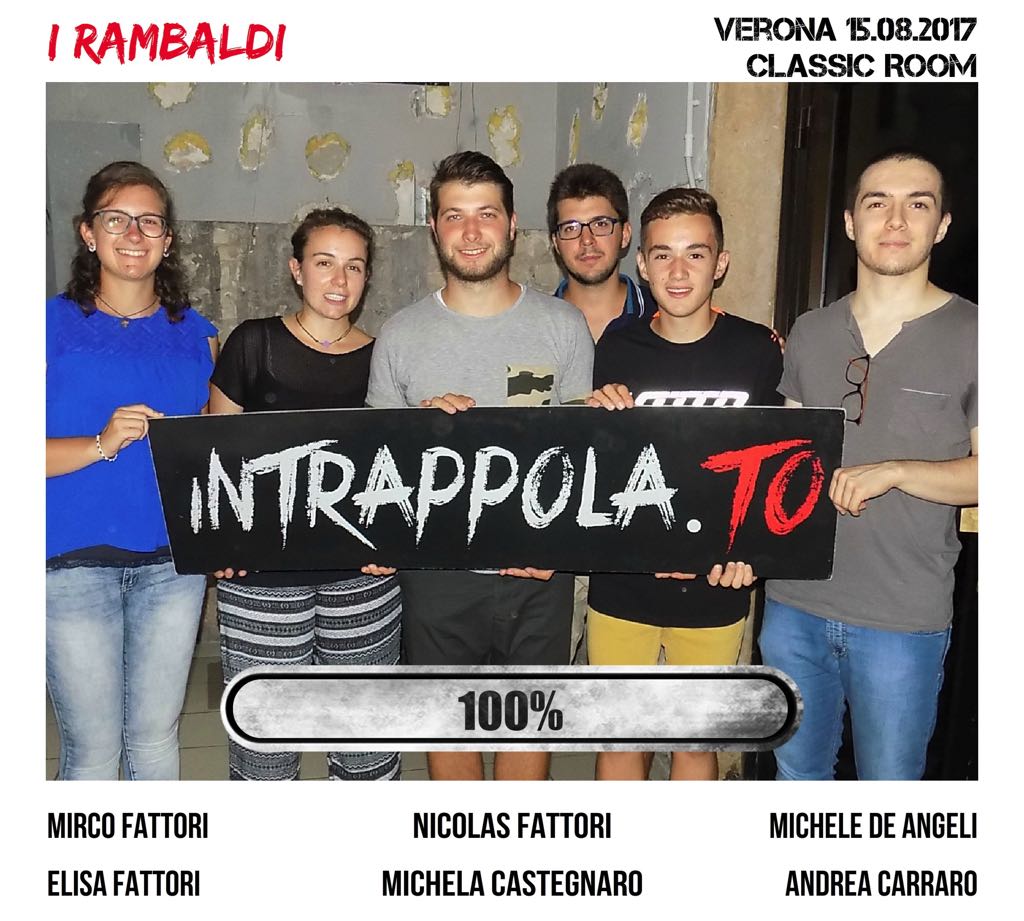 Il gruppo I rambaldi è fuggito dalla nostra escape room Classic Room