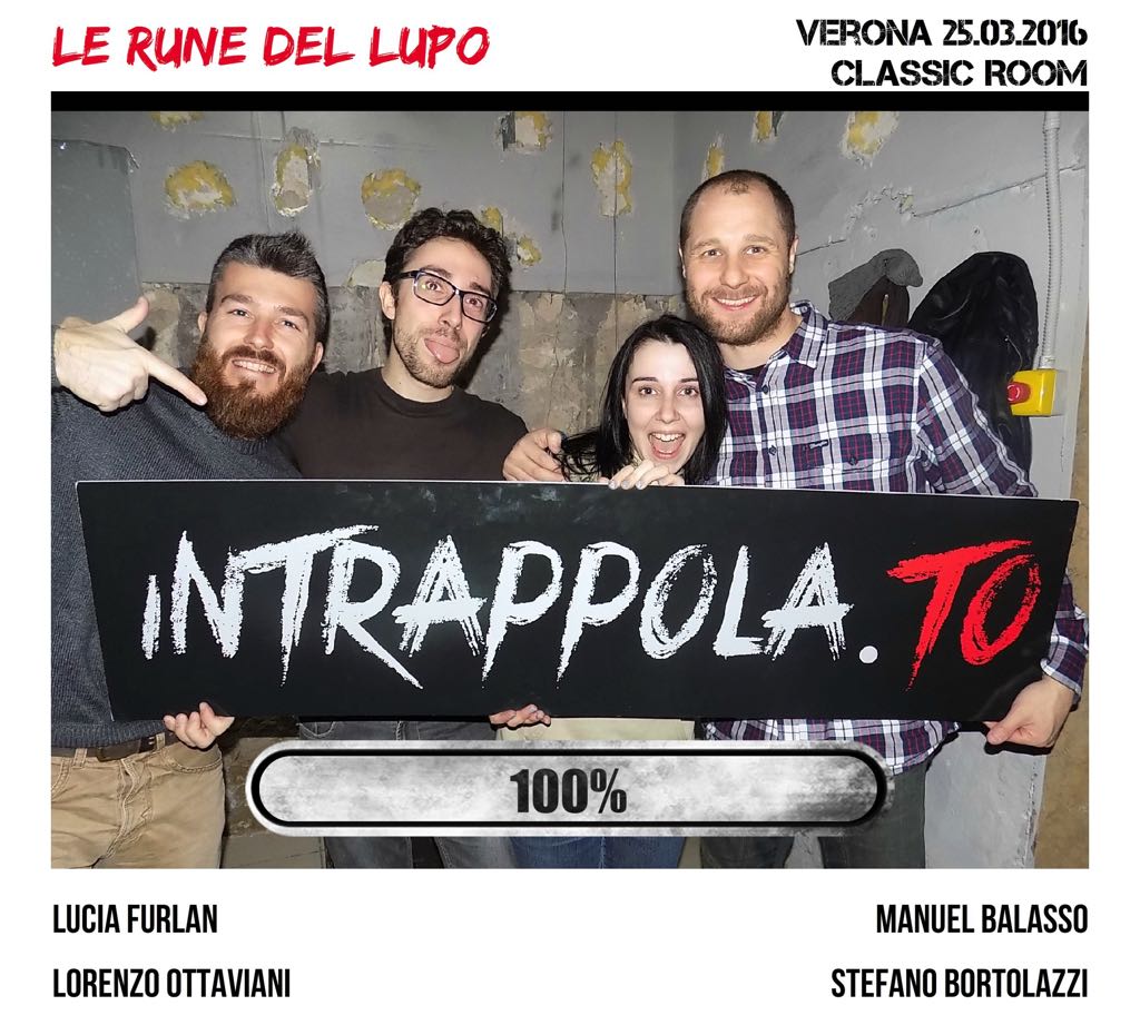 Il gruppo Le Rune del Lupo è fuggito dalla nostra escape room Classic Room