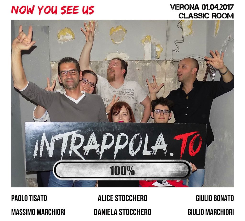 Il gruppo Now you see us è fuggito dalla nostra escape room Classic Room